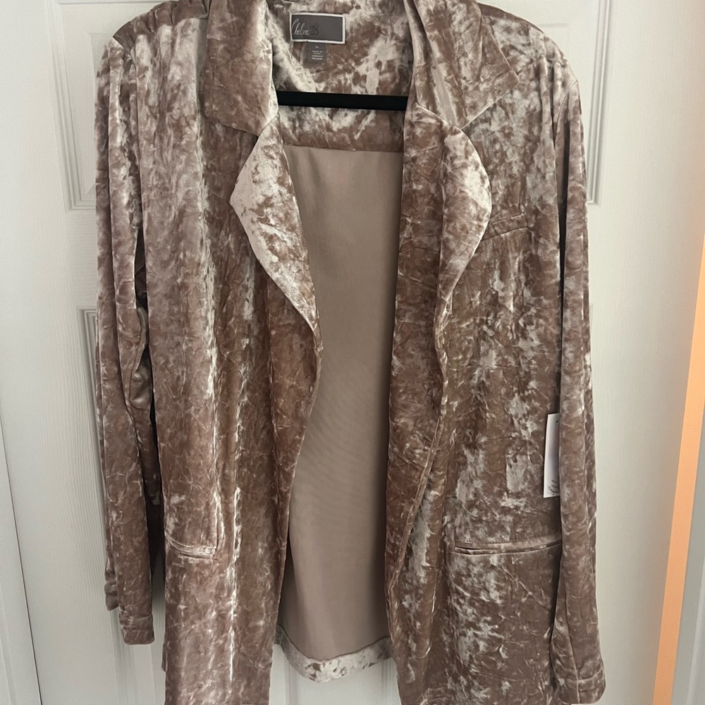 Chelsea28 Blush Pink Velvet Jacket
